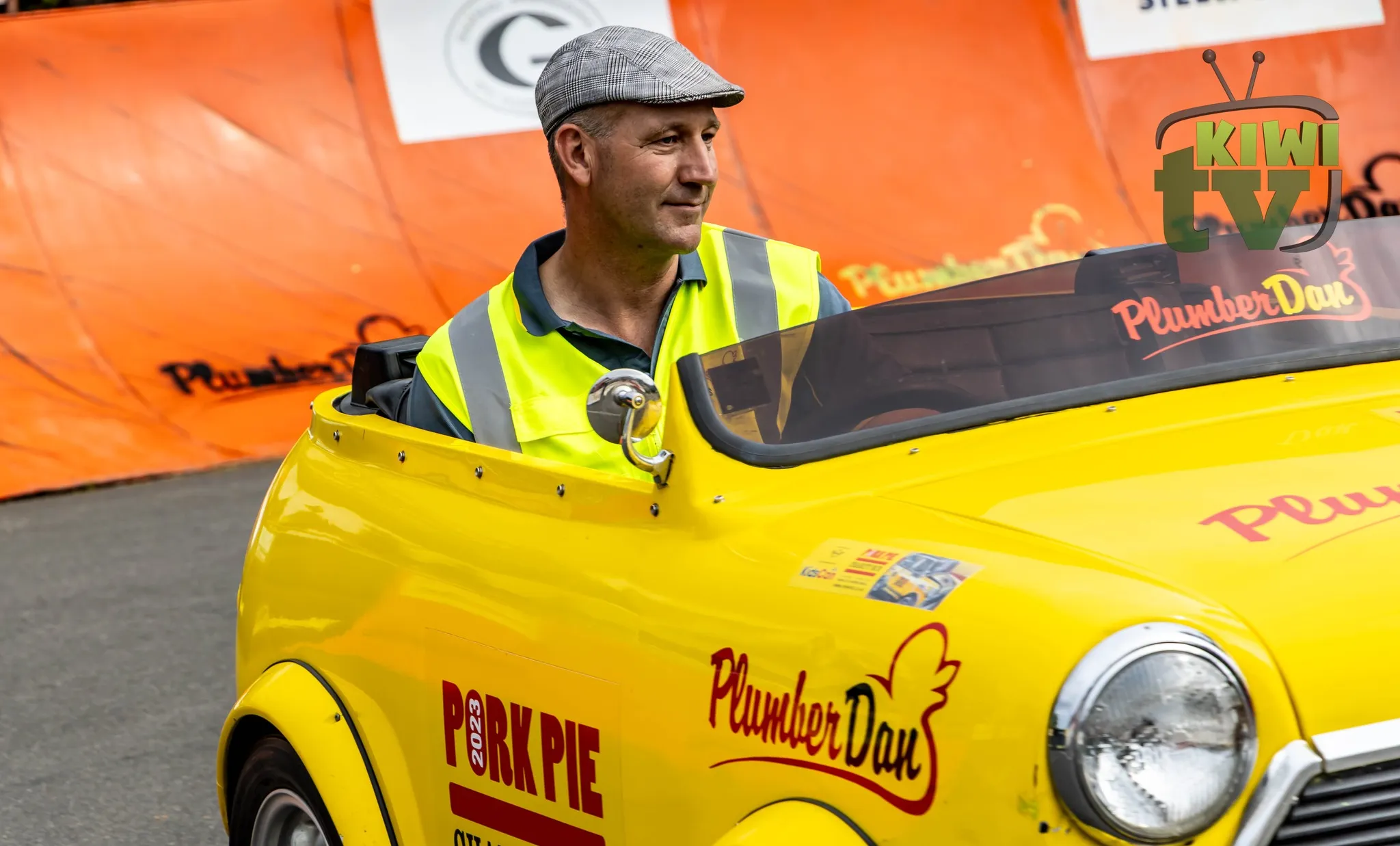 Mini Stocks team celebrating at finish line