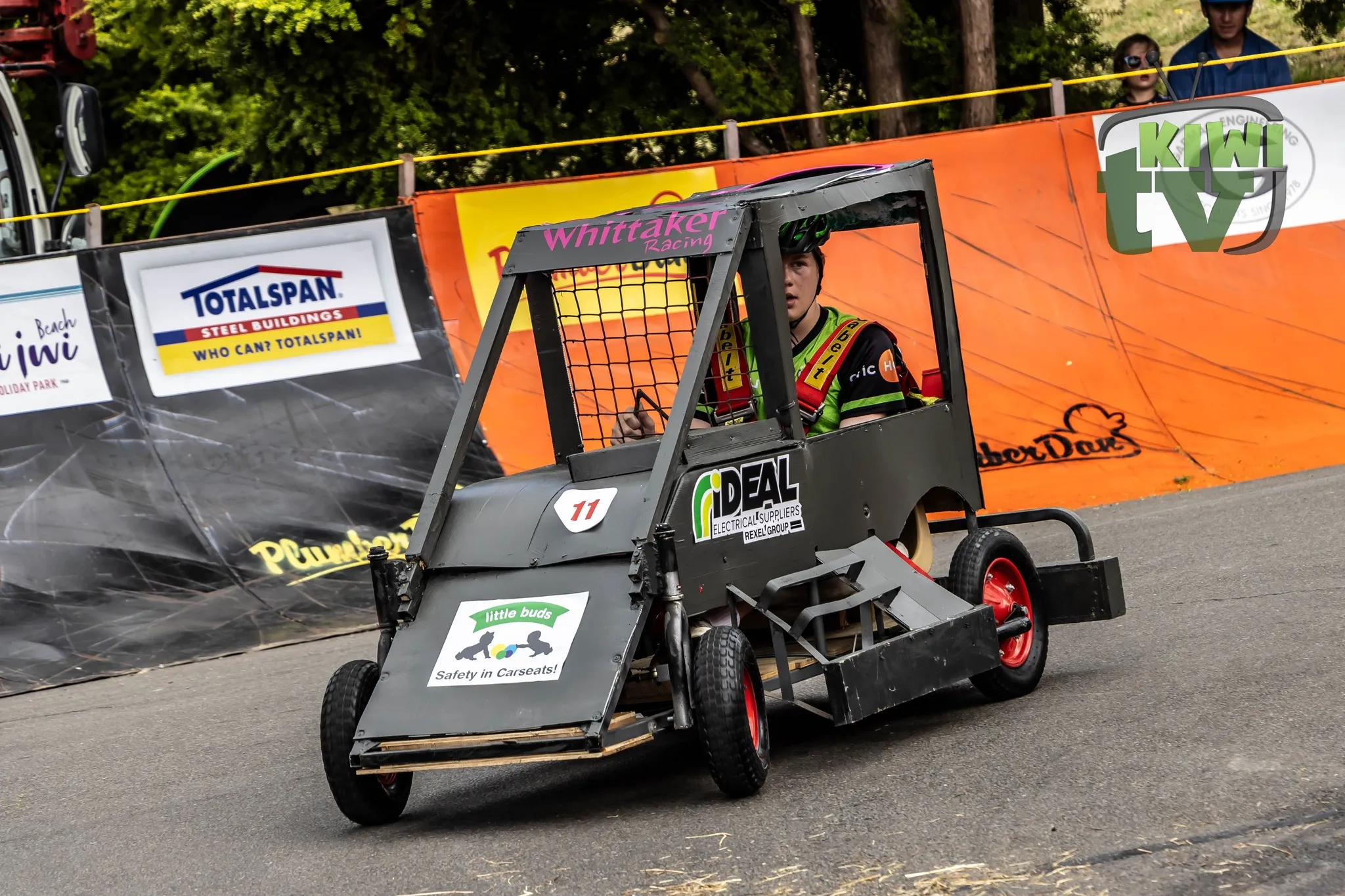 Racer captured mid-run with motion blur